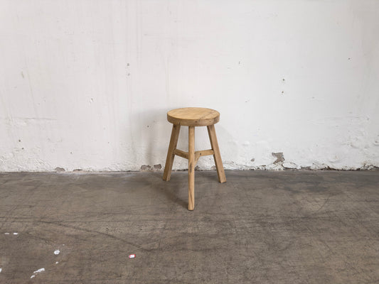 Low Round Recycled Elm Stool