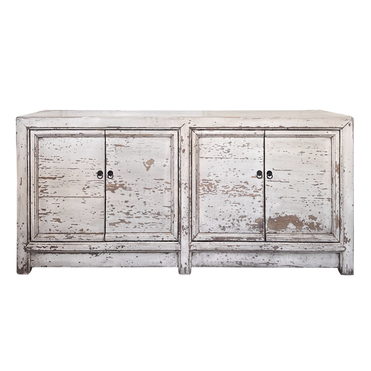 Distressed White 4 Door Cabinet | Painted | 171 cm