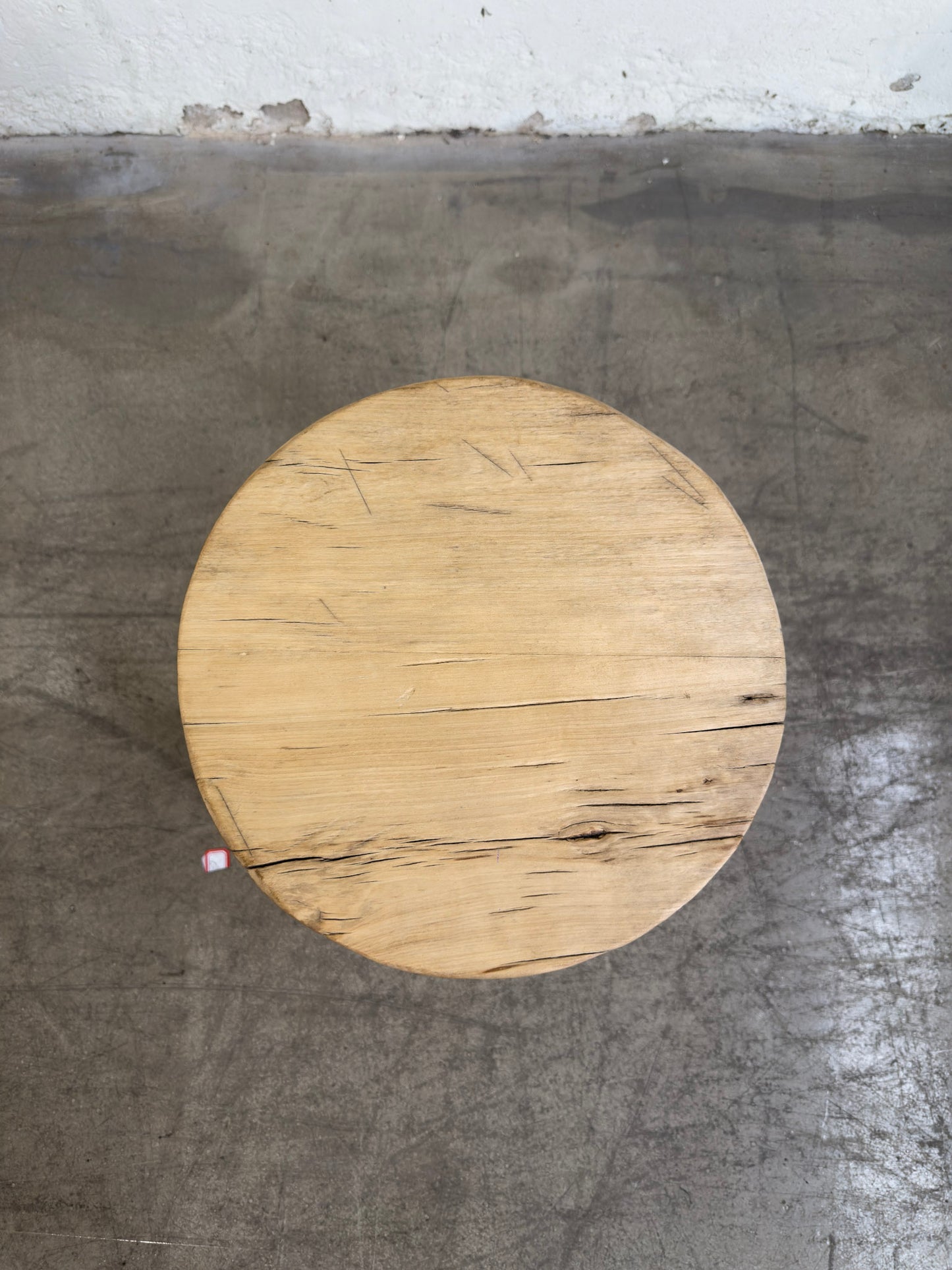 Low Round Recycled Elm Stool