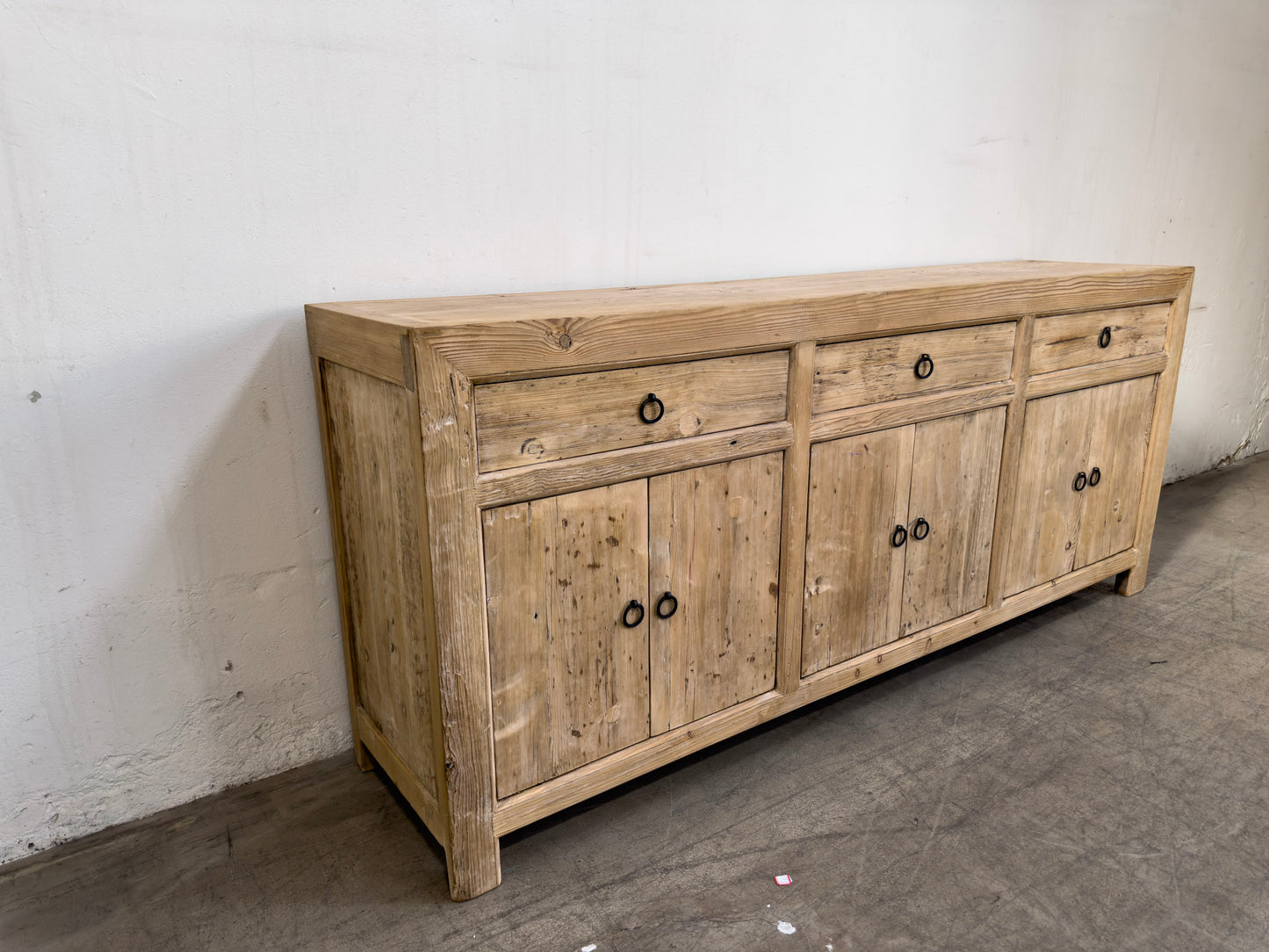 Reclaimed Elm 3 Drawer 6 Door Buffet Table
