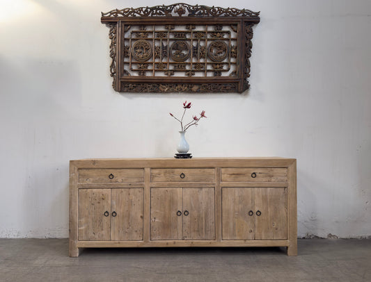 Reclaimed Elm 3 Drawer 6 Door Buffet Table