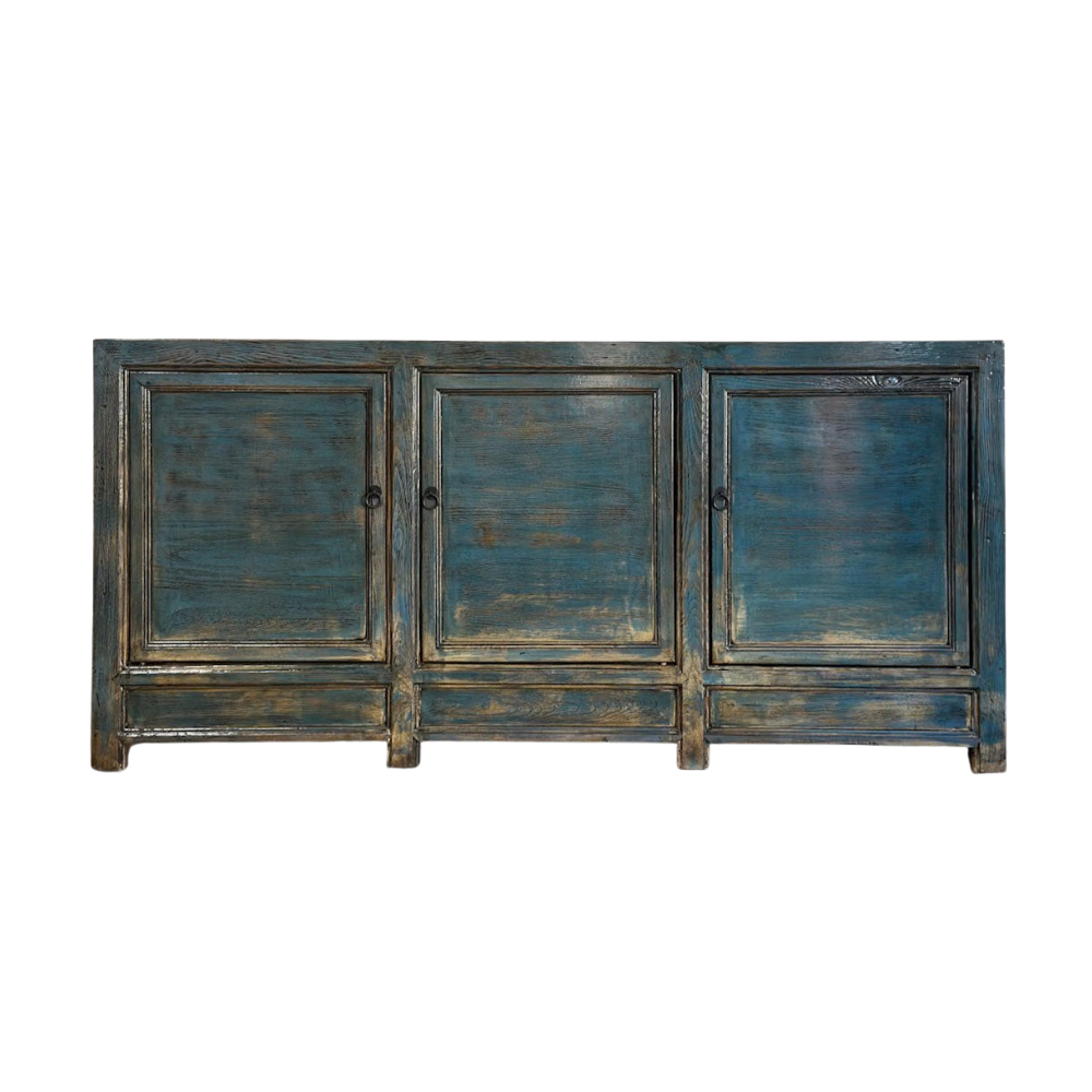 3 Door Blue Lacquered Buffet Table (H9)