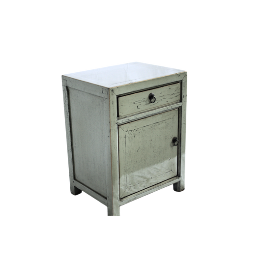 Lacquered Elm Bedside Table - Sage