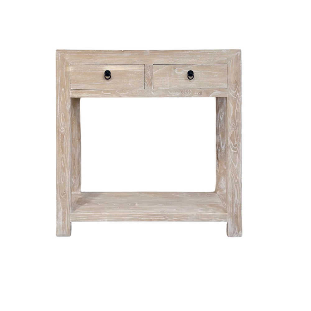 2 Drawer Console - Whitewash