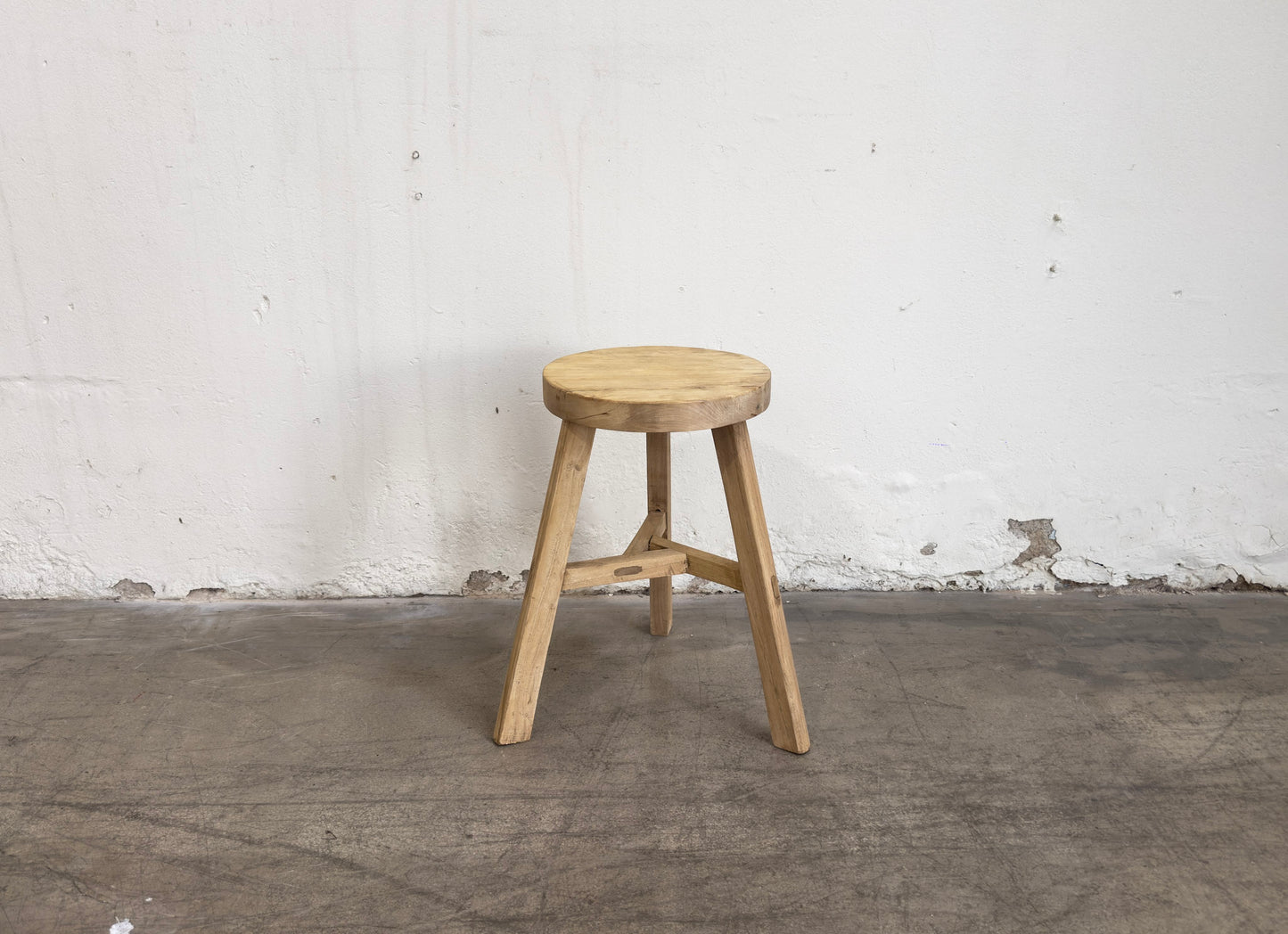 Low Round Recycled Elm Stool