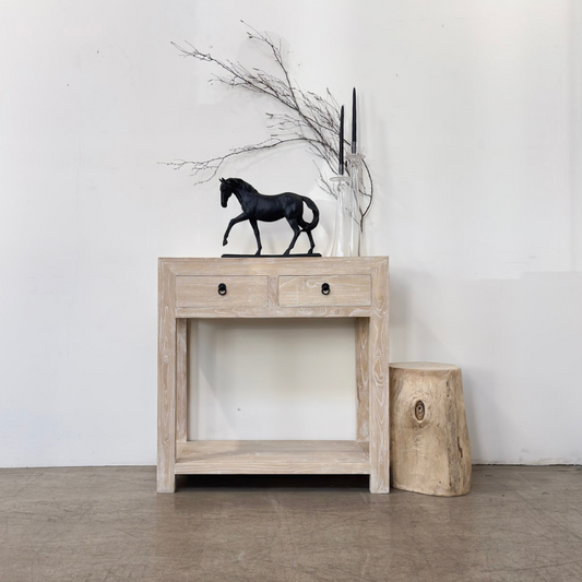 2 Drawer Console - Whitewash