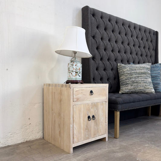 Bedside 1 Drawer 2 Door - Whitewash