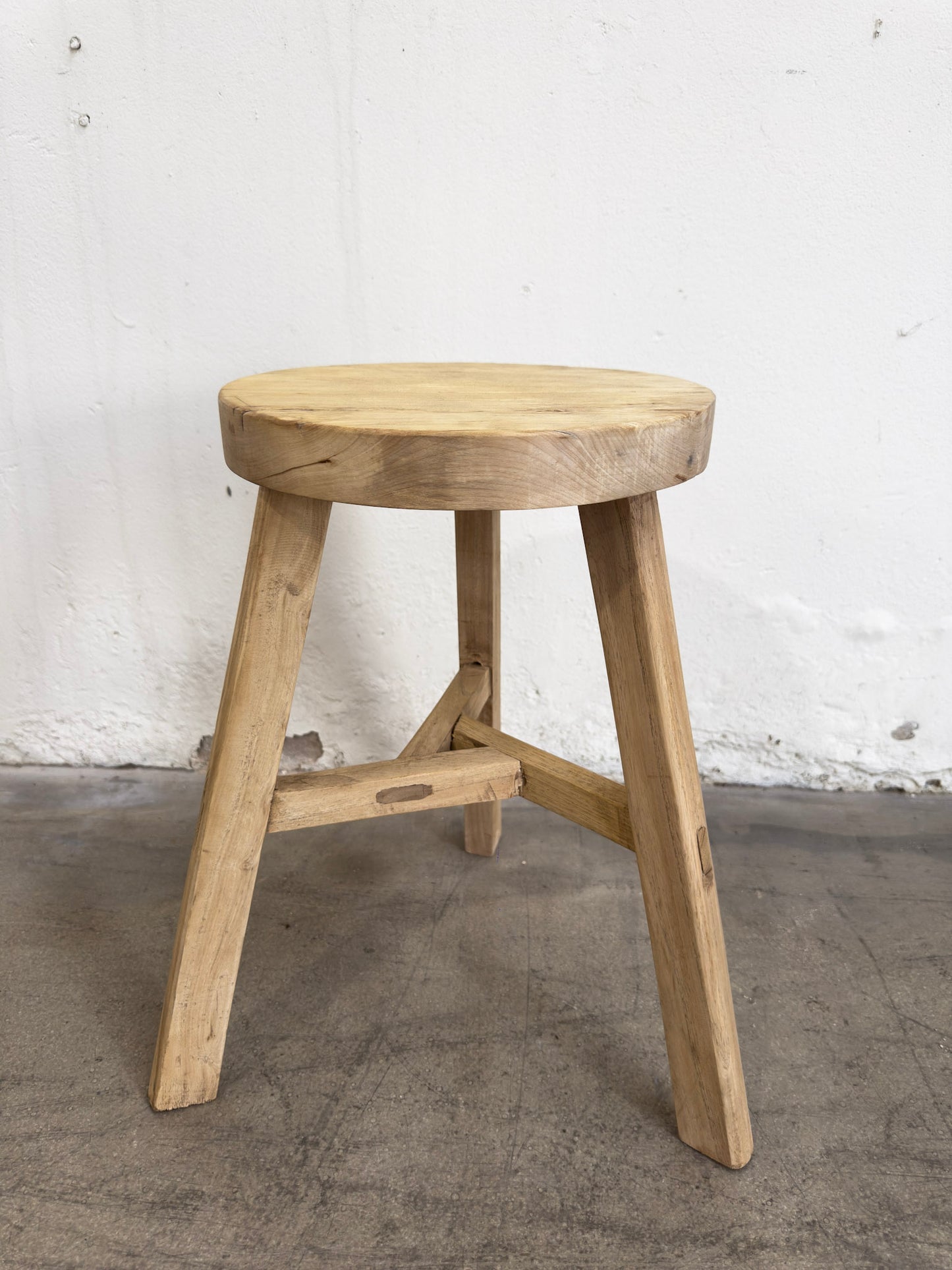 Low Round Recycled Elm Stool