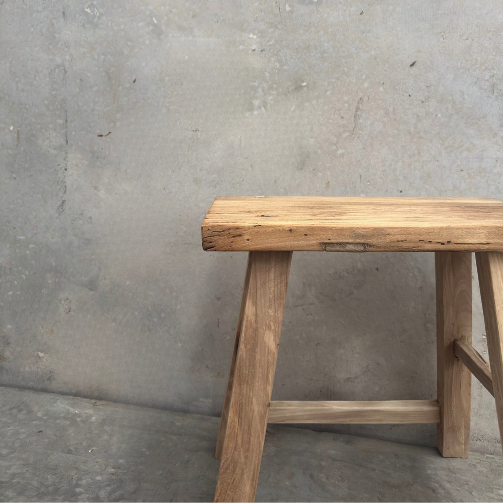 Rectangular Low Stool | Rustic