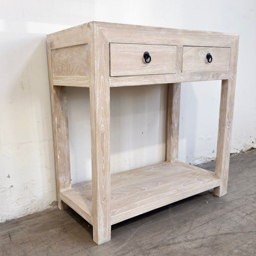 2 Drawer Console - Whitewash
