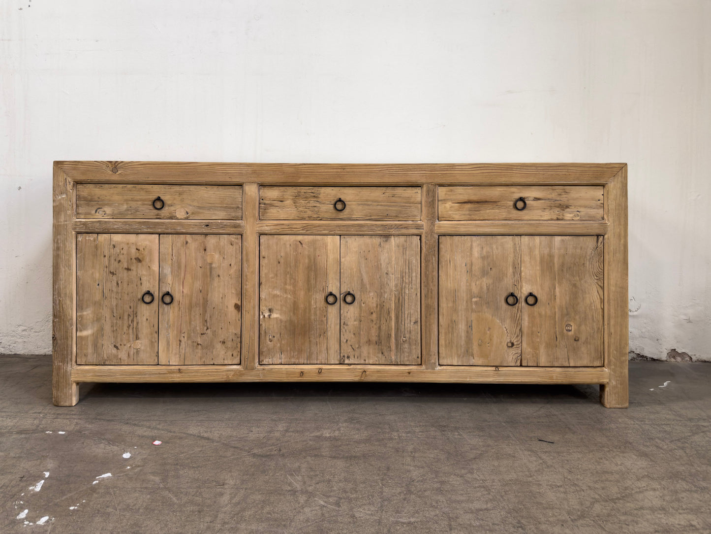Reclaimed Elm 3 Drawer 6 Door Buffet Table