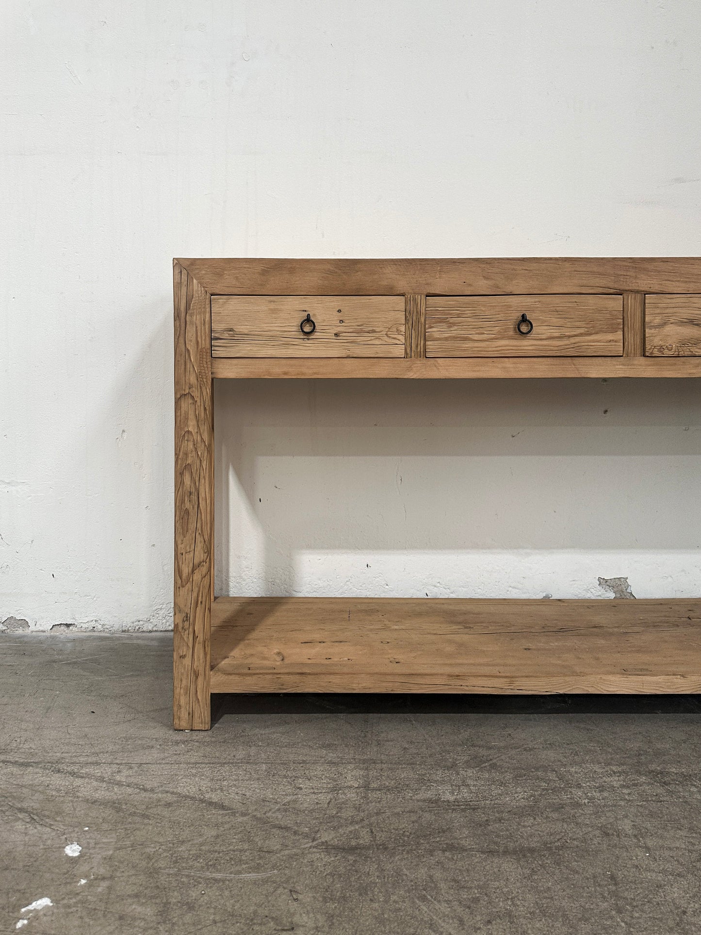 Reclaimed Elm Console Table - 4 Drawer