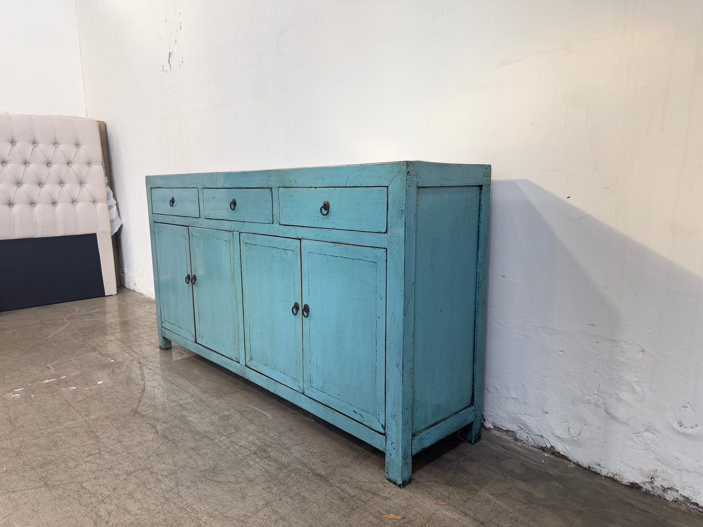 Lacquered Buffet 3 Door 4 Drawer- Blue