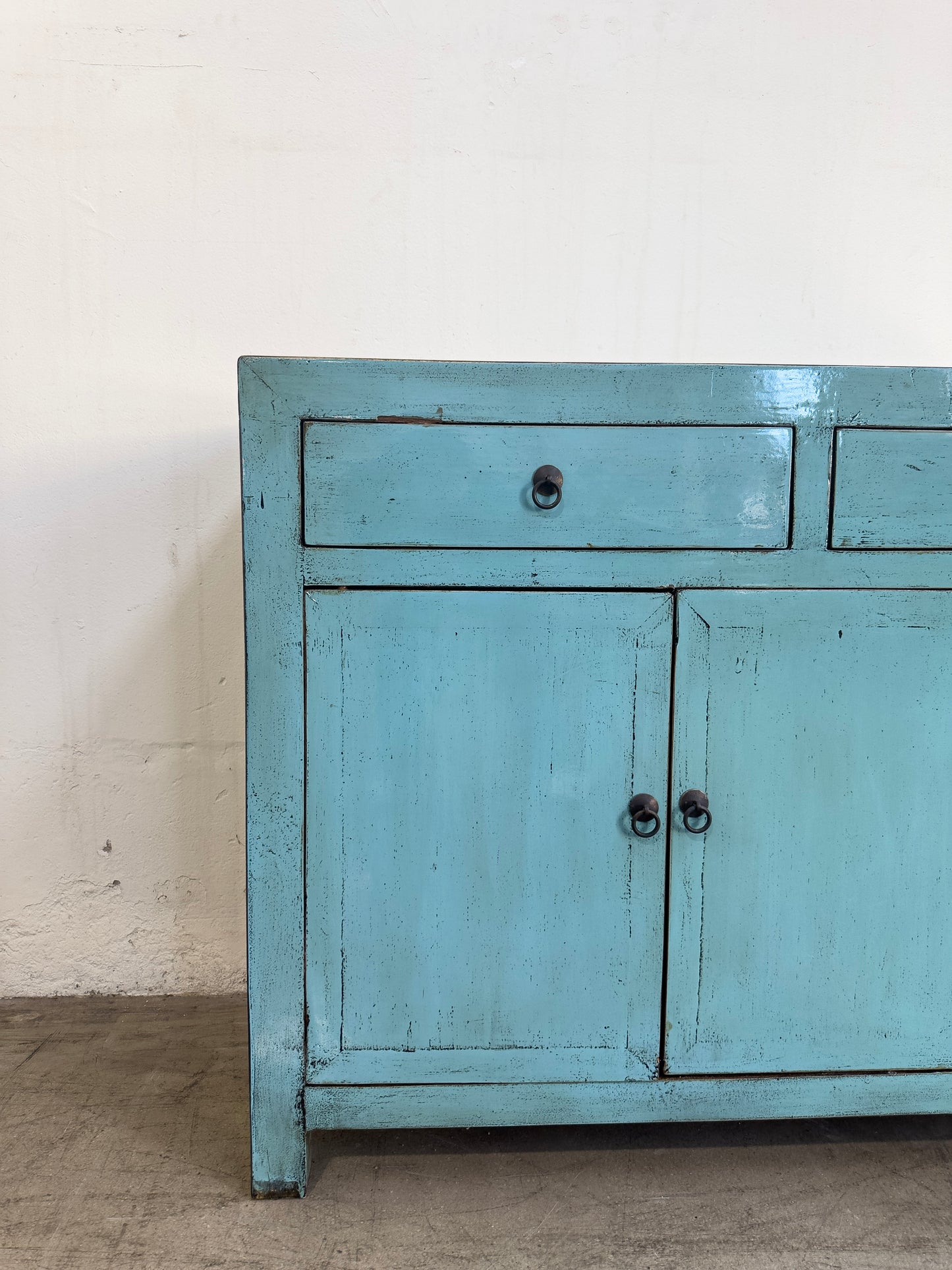 Lacquered Buffet 3 Door 4 Drawer- Blue
