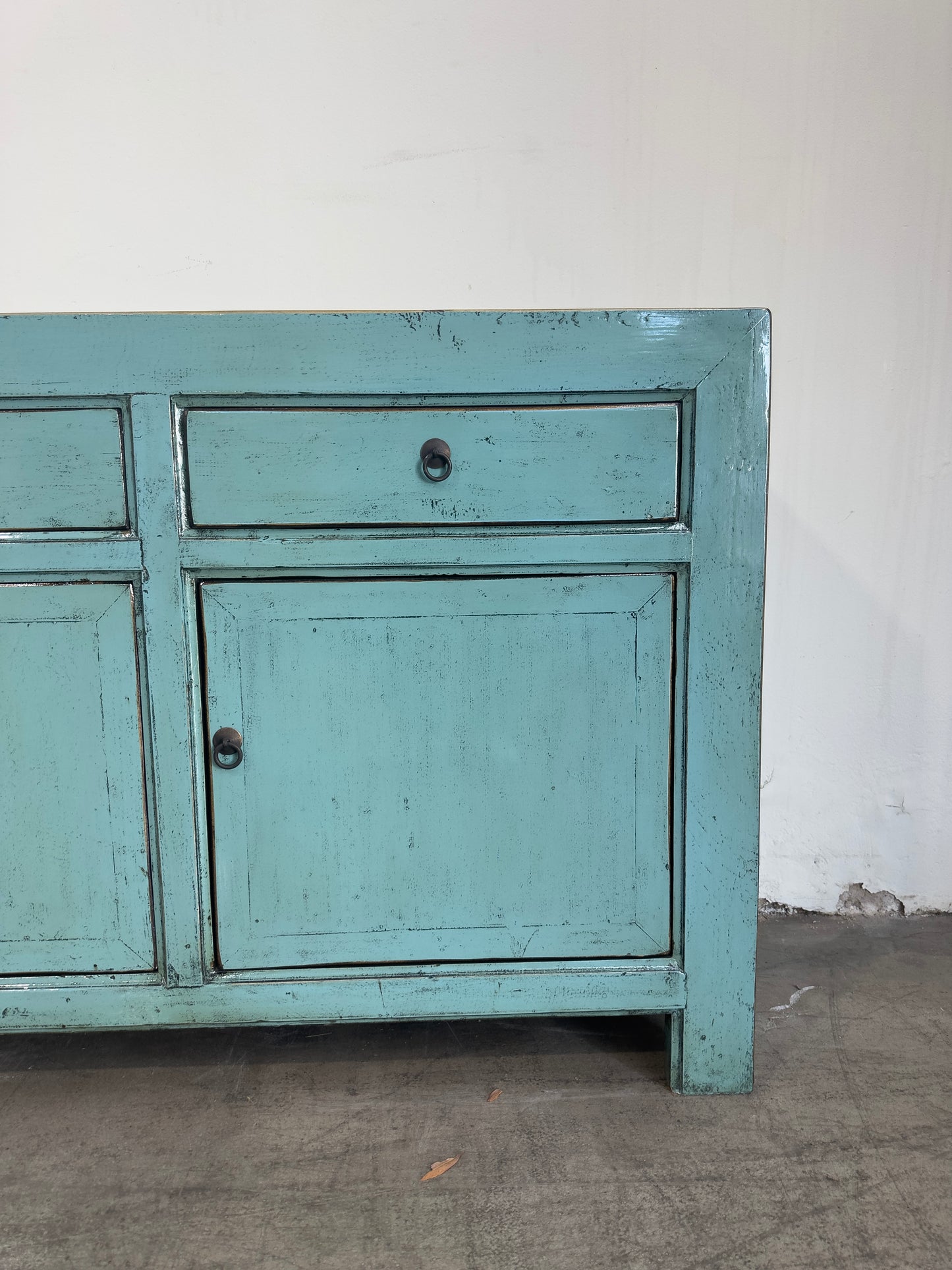 Lacquered Buffet 3 Drawer 3 Door - Blue