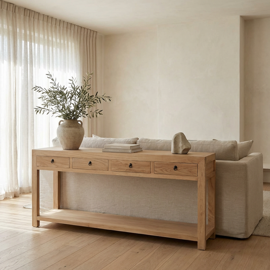 Linear 4 Drawer Console | Natural | 200 cm