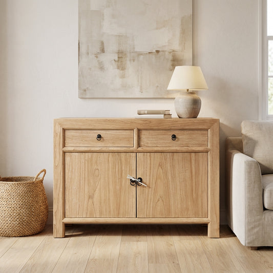 Linear 2 Drawer 2 Door Cabinet | Natural | 120