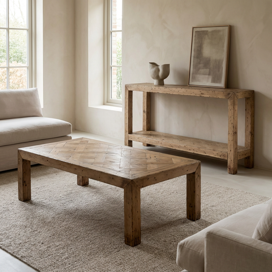 Parquetry Coffee Table | Rustic | 130 cm