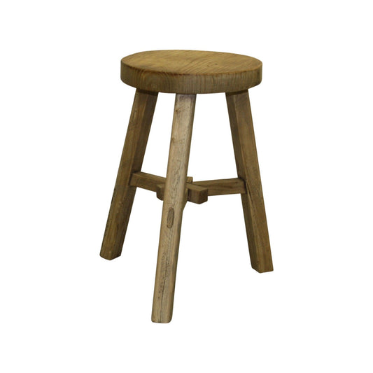 Low Round Recycled Elm Stool