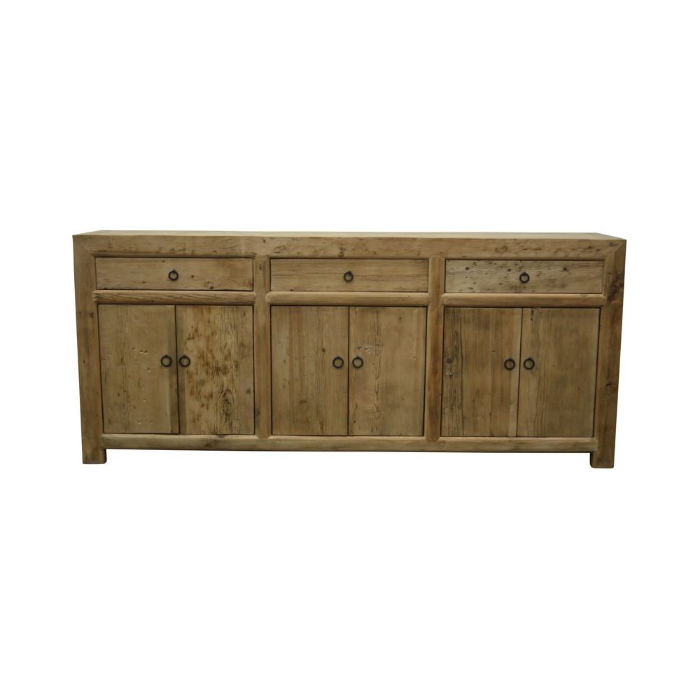 Reclaimed Elm 3 Drawer 6 Door Buffet Table