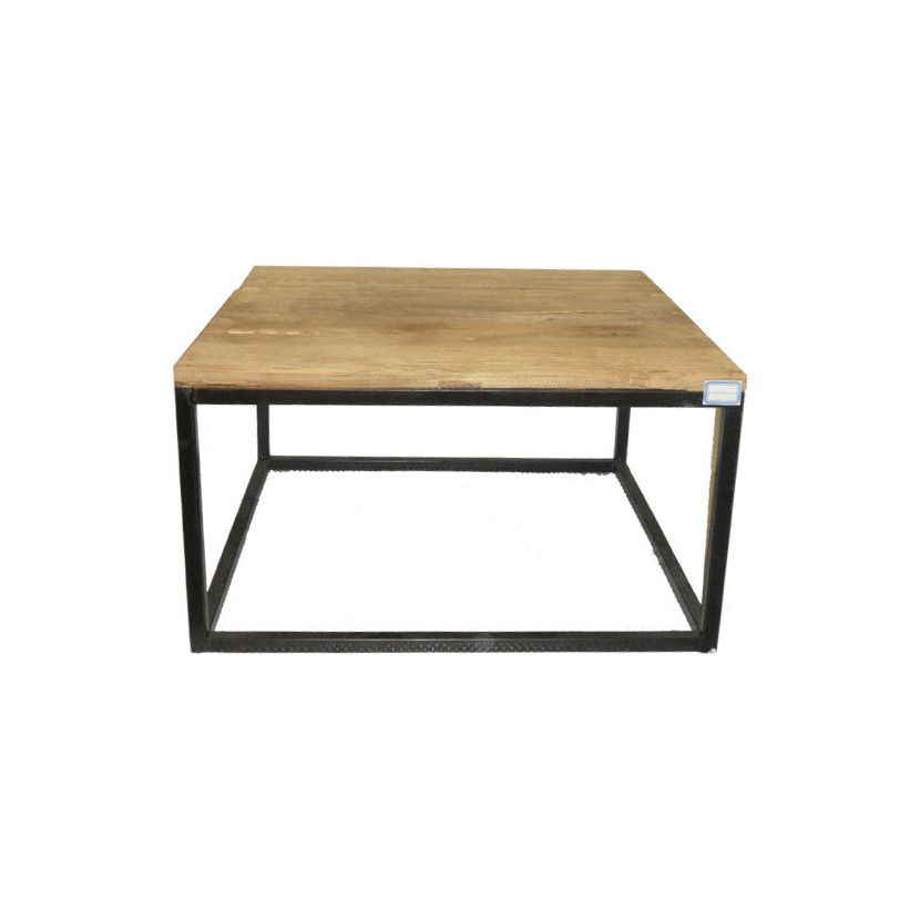 Industrial Square Coffee Table - Chrome Leg