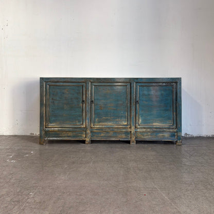 3 Door Blue Lacquered Buffet Table (H9)