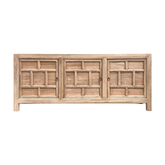 Lattice 3 Door Cabinet, Natural, 220 cm, front view