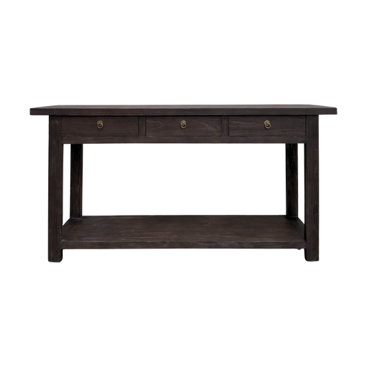 Heritage 3 Drawer Console, Cacao, 170 cm, front view