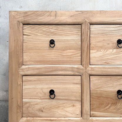 Linear 10 Drawer Cabinet | Natural | 210 cm