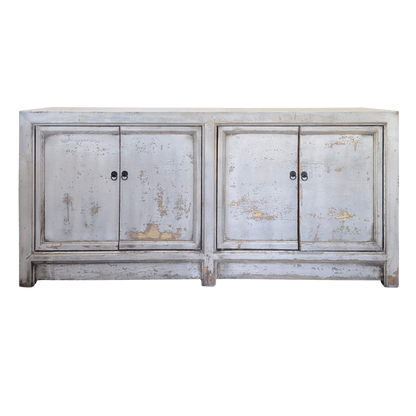 Distressed White 4 Door Cabinet | Painted | 171 cm