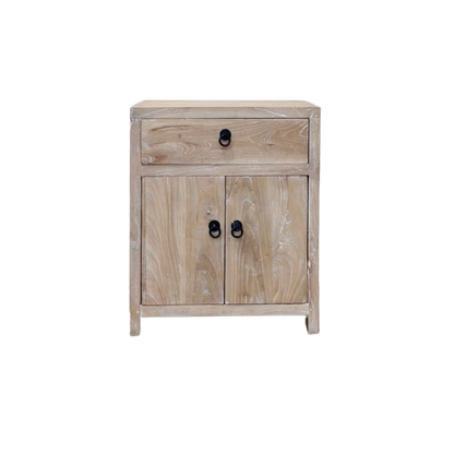 Bedside 1 Drawer 2 Door - Whitewash