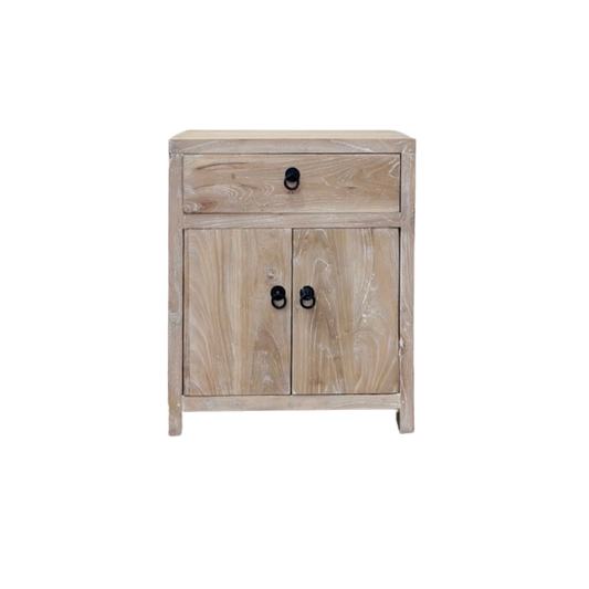 Bedside 1 Drawer 2 Door - Whitewash