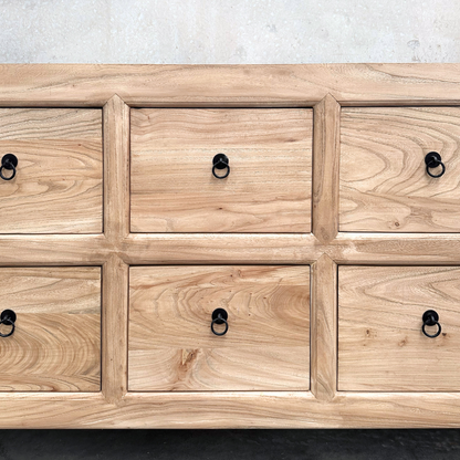 Linear 10 Drawer Cabinet | Natural | 210 cm