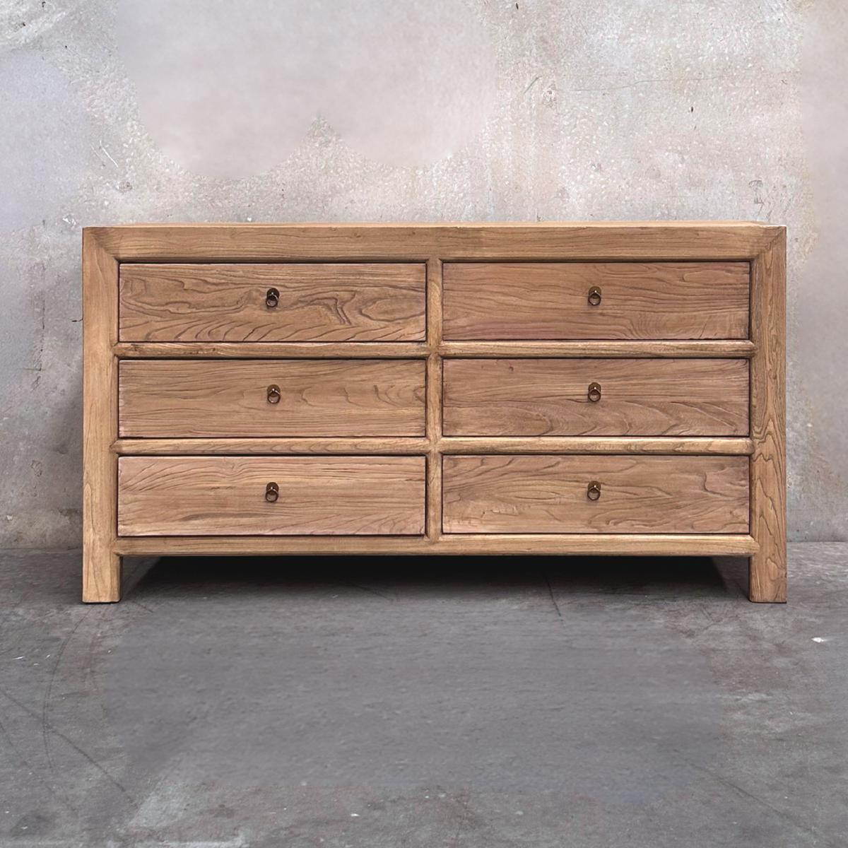 Linear 6 Drawer Cabinet | Oat | 160 cm