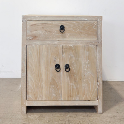 Bedside 1 Drawer 2 Door - Whitewash