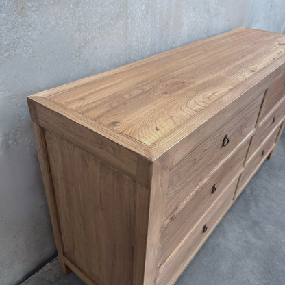 Linear 6 Drawer Cabinet | Oat | 160 cm