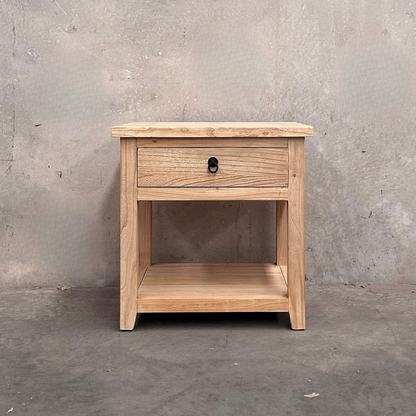 Heritage 1 Drawer No Door Bedside | Natural | 60 cm