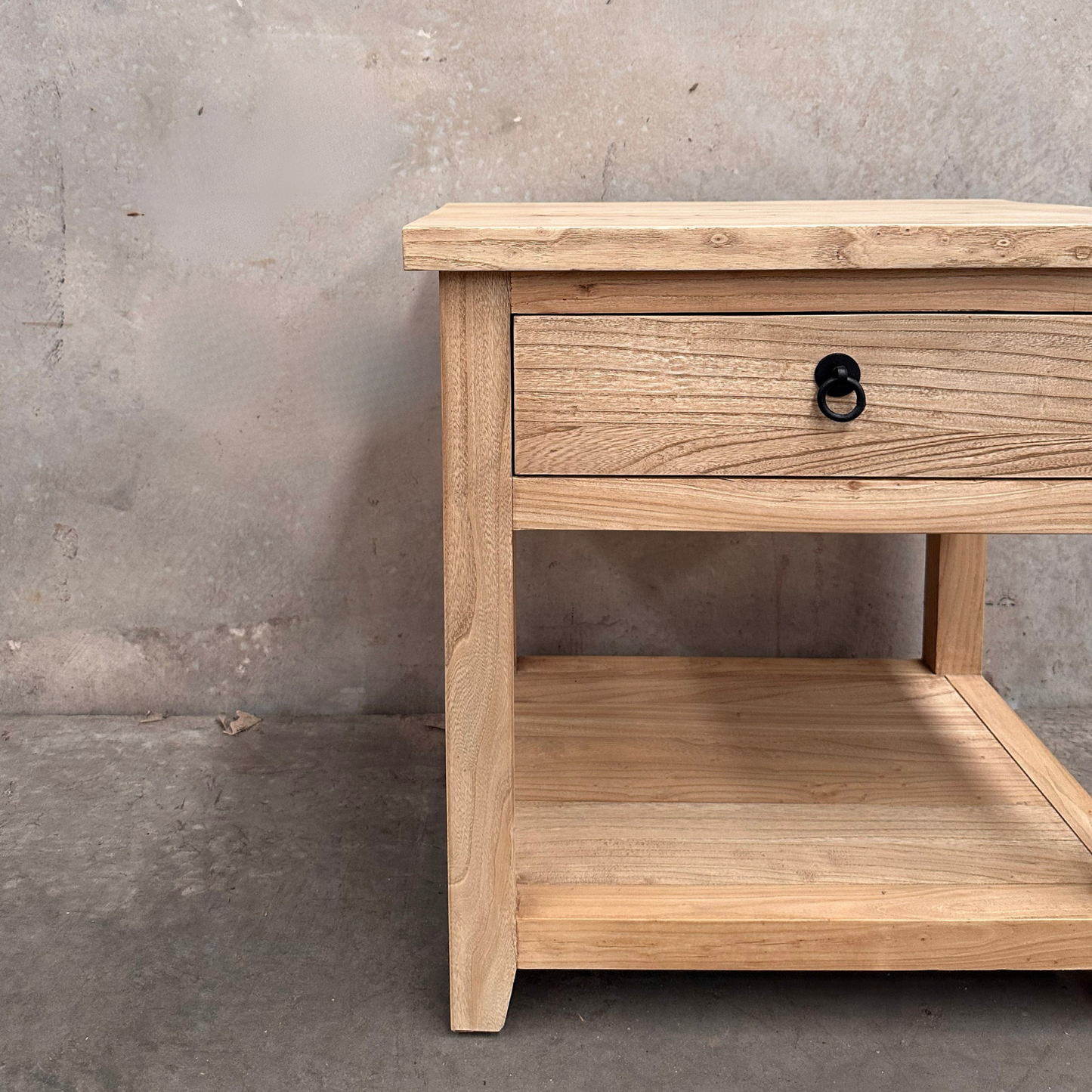 Heritage 1 Drawer No Door Bedside | Natural | 60 cm