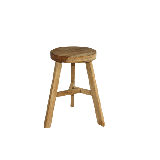 Round Low Stool | Rustic