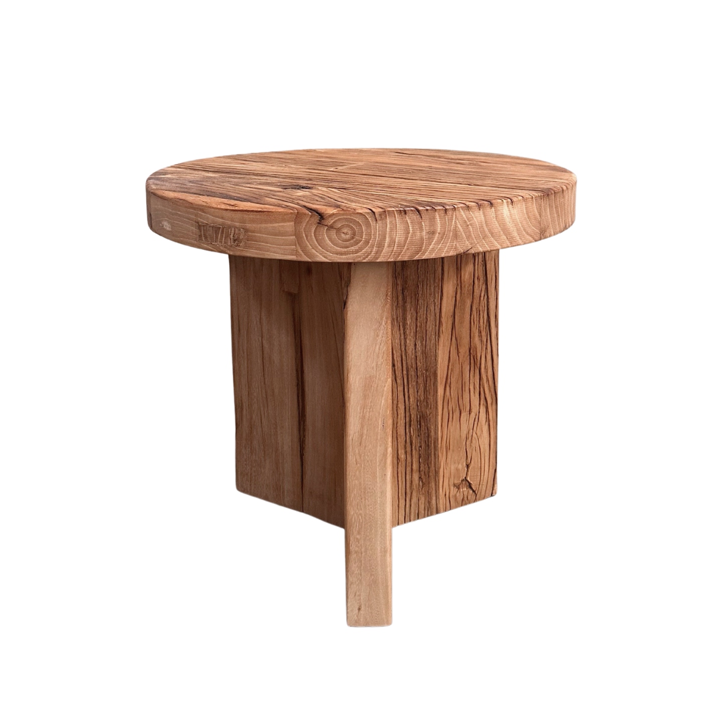 Panel Round Side Table | Rustic | 50 cm