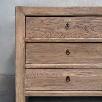 Linear 6 Drawer Cabinet | Oat | 160 cm