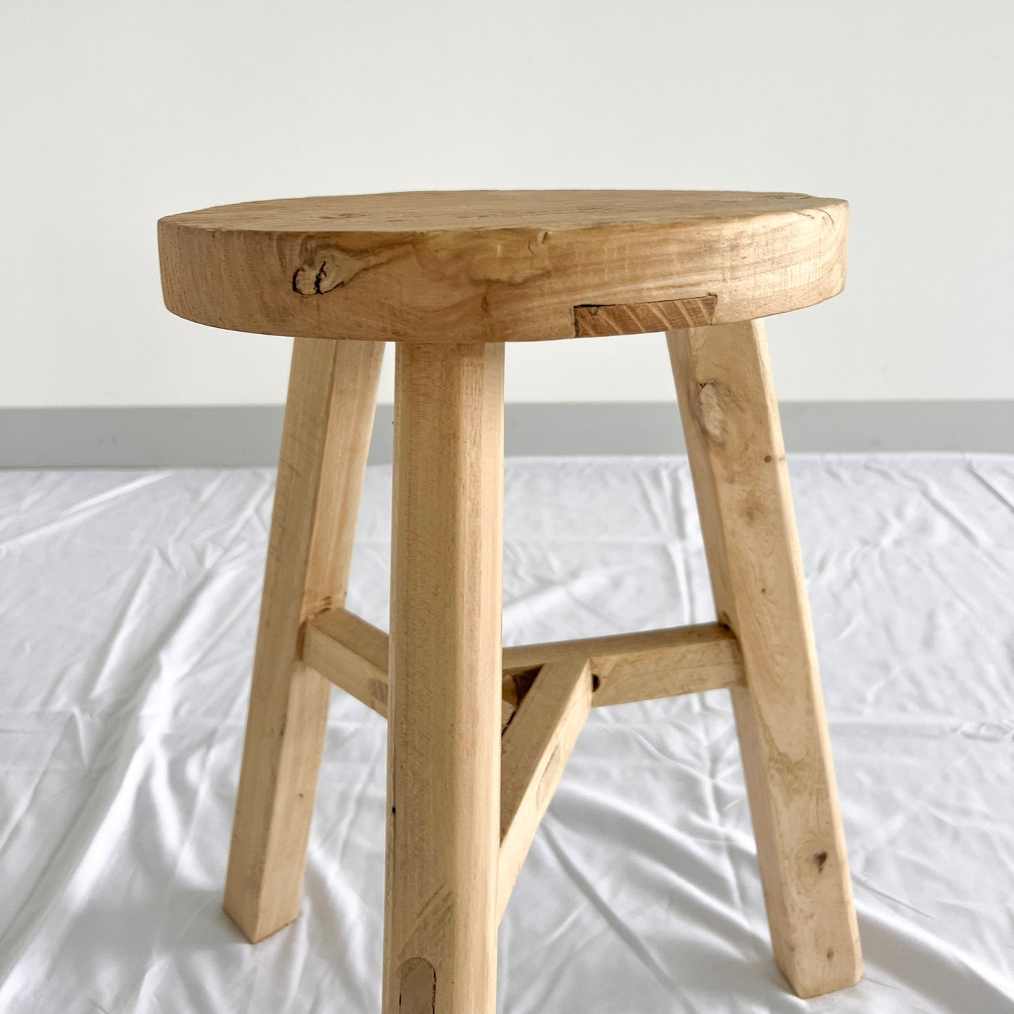 Round Low Stool | Rustic