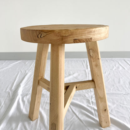 Round Low Stool | Rustic