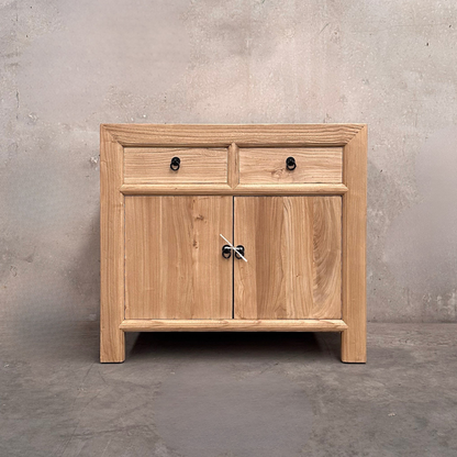 Linear 2 Drawer 2 Door Cabinet | Natural | 90 cm