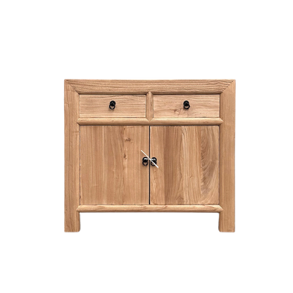 Linear 2 Drawer 2 Door Cabinet | Natural | 90 cm