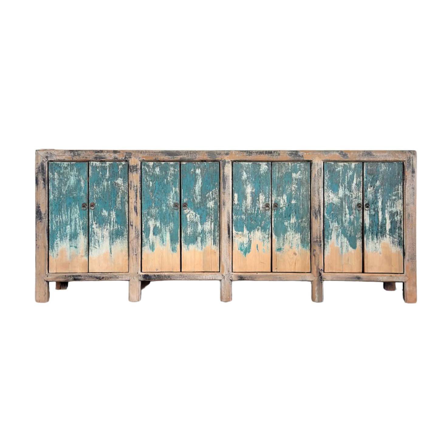 Distressed Blue 8 Door Buffet | Painted | 220 cm