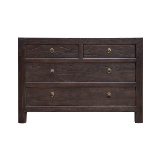 Linear 4 Drawer Chest Cabinet | Cacao | 116 cm