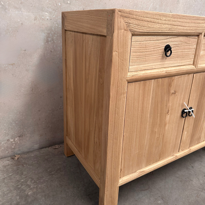 Linear 2 Drawer 2 Door Cabinet | Natural | 90 cm