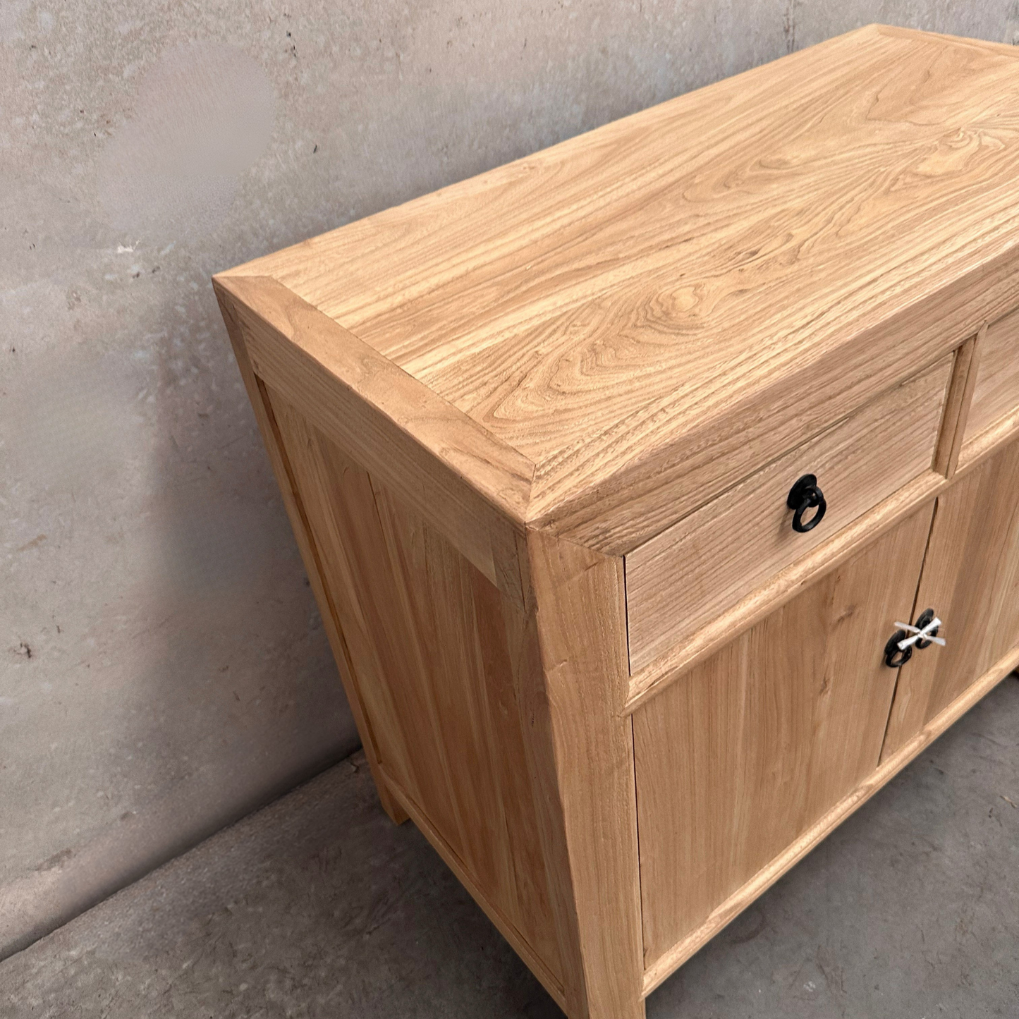 Linear 2 Drawer 2 Door Cabinet | Natural | 90 cm