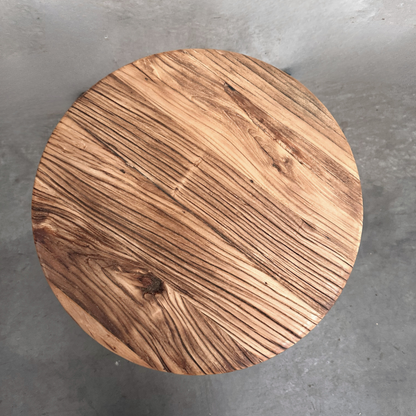 Panel Round Side Table | Rustic | 50 cm